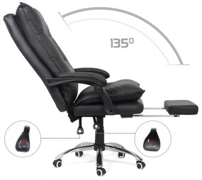 Scaun directorial cu suport de picioare si recliner OFF 419 negru