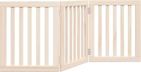 vidaXL Poartă de acces pentru câini pliabilă, 3 panouri, 150 cm, lemn de plop