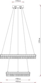 Globo 67387-60 - Lustru suspendat LED reglabil pe cablu LAUREL LED/60W/230V transparent + telecomandă