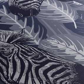 Tablou - Zebre între frunze (cu ceas) (90x30 cm)