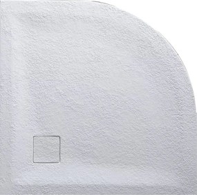 Cadita compozit pentru dus Inter Ceramic semirotunda 90x90 cm finisaj piatra-alb mat