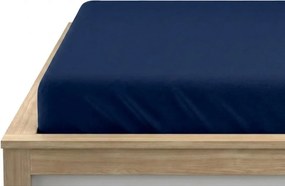 Cearsaf Jersey LUNA albastru inchis 160 x 200 cm, set 2 bucati