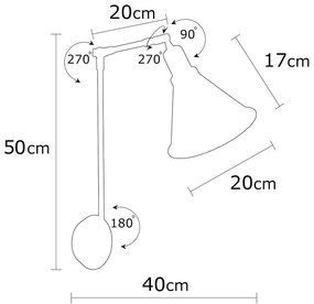 Aplică de perete în culoarea bronz Berceste – Opviq lights