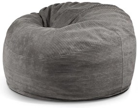 Fotoliu bean bag gri închis cu tapițerie din catifea reiată Om 110 – SLOWDOWN