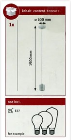 Lustră pe cablu 1xE27/20W NORDIN 230V Paulmann 79750