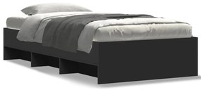 3295710 vidaXL Cadru de pat, negru, 75x190 cm, lemn prelucrat