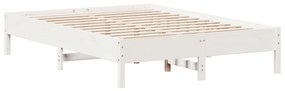 842691 vidaXL Cadru de pat, alb, 160x200 cm, lemn masiv de pin
