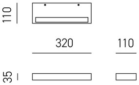 Aplica de perete lumina ambientala LED GAP DOUBLE alb L-32cm, 3000K