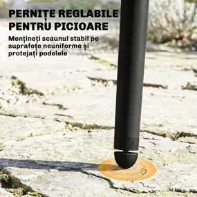 Outsunny Scaune de Dining pentru Exterior Set de 4, Scaune de Grădină cu Spatar Fisurat, Negru | Aosom Romania