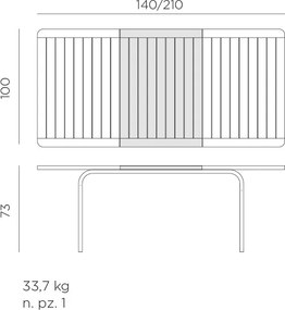 Masa Exterior Nardi - Alloro 140cm Extensibila