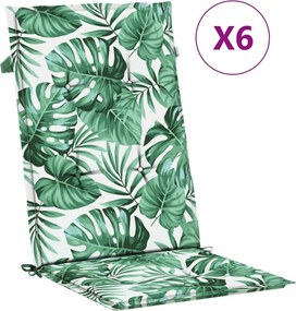 vidaXL Perne de scaun spătar înalt, 6 buc., model frunze, textil