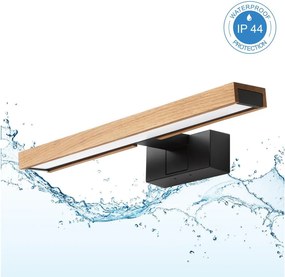 Brilagi - Iluminare LED pentru oglindă de baie 3 în 1 WOODY MIRROR LED/8W/230V IP44 negru/stejar