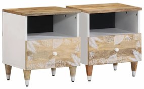 vidaXL Noptiere, 2 buc., 40x33x46 cm, lemn masiv de acacia