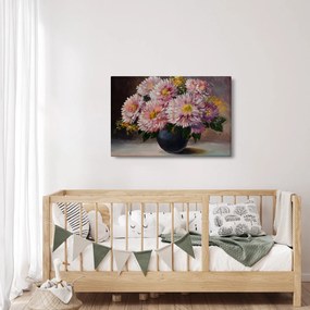 Tablou - Pictură în ulei, flori în vază (90x60 cm)