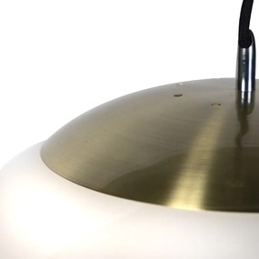 Lampă suspendată inteligentă scandinavă aurie cu sticlă opal 50cm incl. WiFi A60 - Ball 50