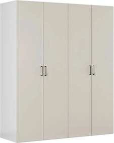 Dressing FLEX, casmir/alb, PAL, cu 4 usi, 200x66x240 cm
