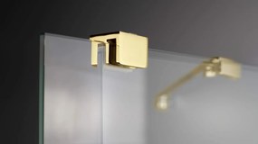 Paravan dus sticla auriu lucios securizata walk-in cu usa glisanta, 140x195 cm, Deante Prizma Auriu lucios, 1400x1950 mm