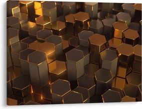Tablou - Hexagoane de bronz (70x50 cm)