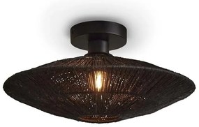 Plafoniera eco din iuta Iguazu S disc 40cm, negru