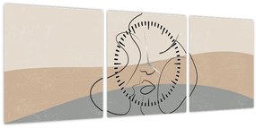 Tablou - Sărut de linie de artă (cu ceas) (90x30 cm)