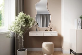 Consolă / măsuță toaletă suspendată Lorini 100 cm cu sertare - cașmir / mânere negre T-bar