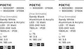 Lustra liniara cu 5 spoturi LED 2700K POETIC alb