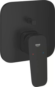 Baterie cada-dus incastrata Grohe Cubeo negru mat fara corp ingropat