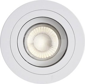 Spot încastrat modern alb, rotativ și înclinabil IP44 - Chuck