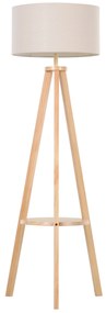 HOMCOM lampa din lemn, intrerupator pedala, inaltime 154cm | AOSOM RO