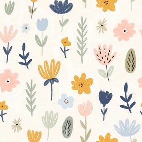 Cearsaf din bumbac pentru patut FLORI DREAM colorat 110x160 cm