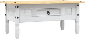 vidaXL Masă de cafea, alb, 100 x 55 x 44 cm, pin mexican, gama Corona