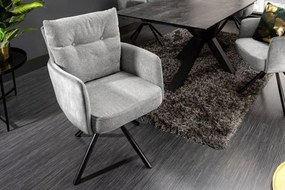 Set 2 scaune pivotante Big George, catifea/ tesatura gri