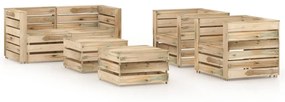 Set mobilier de gradina, 6 piese, lemn de pin tratat verde Verde, 6