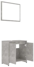 Set mobilier de baie, gri beton, PAL Gri beton, 1