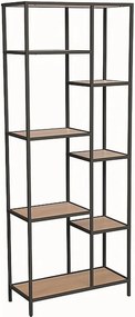 Etajera COSTA A, stejar/negru, PAL/metal, 70x30x178 cm