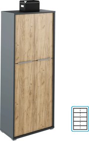 Dulap cu poliţe, grafit / stejar artizanal, RIOMA NEW TYP 07