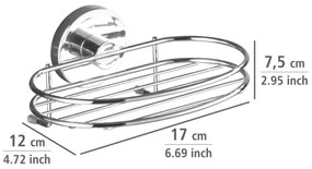 WENKO 20890100 - Suport pentru săpun VACUUM-LOC MILAZZO 16,5 x 12 cm, crom lucios