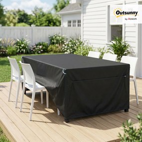 Outsunny Husă protecție mobilier grădină, rezistentă la iarnă, impermeabilă, anti-UV, 420D Oxford, 180x120x74cm, Negru | Aosom Romania