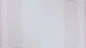 Set 2 prosoape baie SULTAN, alb/roz, bumbac, 50x90 cm