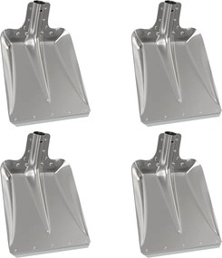 vidaXL Cap de lopată 4 pcs Argintiu 43 x 32,5 cm Aluminiu