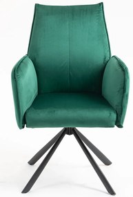 HR280 BAZĂ STEA Scaun Verde din Catifea cu Bază Neagră