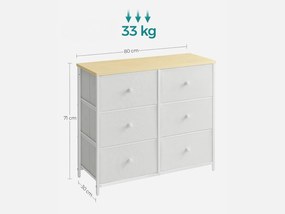 Comoda cu sertare HESTO 80x71 cm, stejar/alb