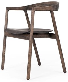 Scaun de dining maro din lemn de stejar Muna – Gazzda