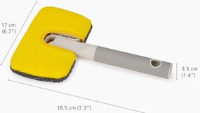 Mop diferite suprafete 2in1 Joseph Joseph CleanTech 6500012, 18,5 cm, Maner cu prindere moale, Gri/Galben