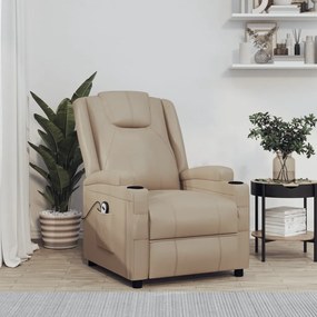 vidaXL Fotoliu cu ridicare pe verticală, cappuccino, piele ecologică