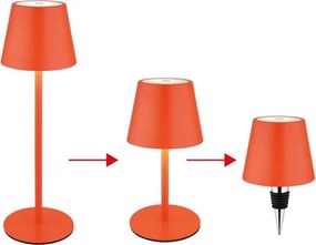 Globo 58488R-LED Lampă de masă VANNIE reglabilă, cu control tactil, reîncărcabilă, pentru exterior, 3W/5V IP54 1800mAh roșie