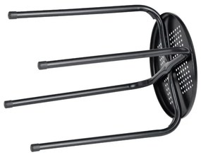 Taburet pentru living si bucatarie HouseXL™ Black Tobouret, Diametru 30 cm, Design ergonomic, Picioare metalice, Negru