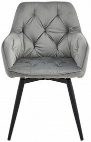 Scaun de masa rotativ JORK360 VELVET, gri deschis