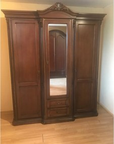 Dulap lemn masiv Briston 3 usi 2 sertare: L 178 x A 65 x H 233 cm