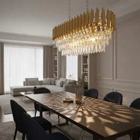 Brilagi - Candelabru pe lanț ECLIPSE, 10x E14/10W/230V, 78x28 cm, auriu